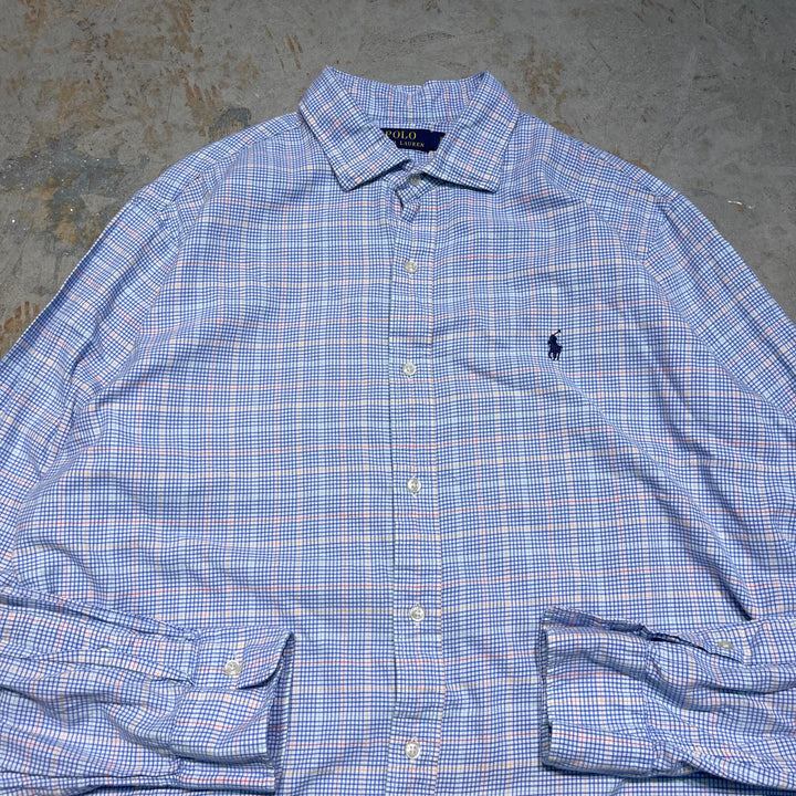 #4394 古着 Ralph Lauren/ラルフローレン/Long Sleeve Shirt/長袖シャツ/Check/チェック/サイズXL