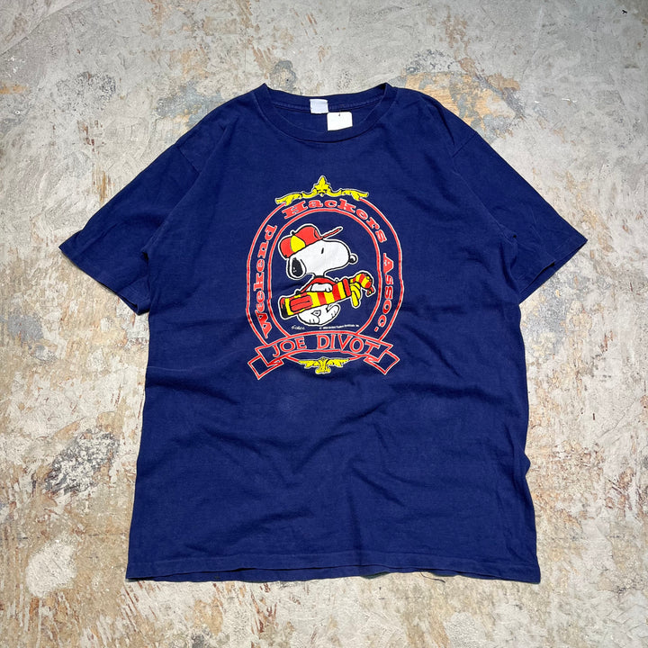 #4533 古着 unknow/short sleeve print t-shirt Tee/半袖プリントTシャツ/シングルステッチ/スヌーピープリント/サイズ2XL相当