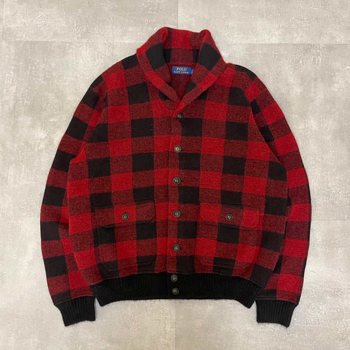 #1672 古着 Polo Ralph Lauren/ポロラルフローレン / Wool Knit Jacket/ウール ニット ジャケット / セーター / サイズL