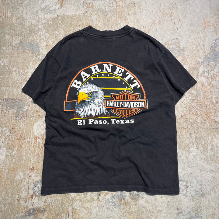 古着 USA製 Harley-Davidson/ハーレー ダビッドソン/エル・パソ/テキサス州/プリントTシャツ サイズL