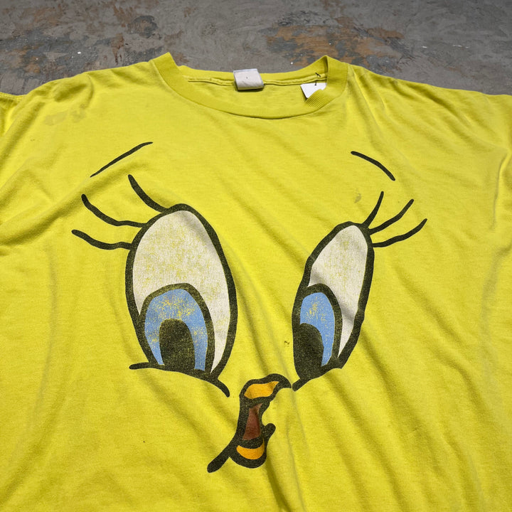 古着 90's トゥイーティー/ルーニーテューンズ/ワーナー・ブラザース/ヴィンテージ シングルステッチプリントTシャツ/サイズXL相当