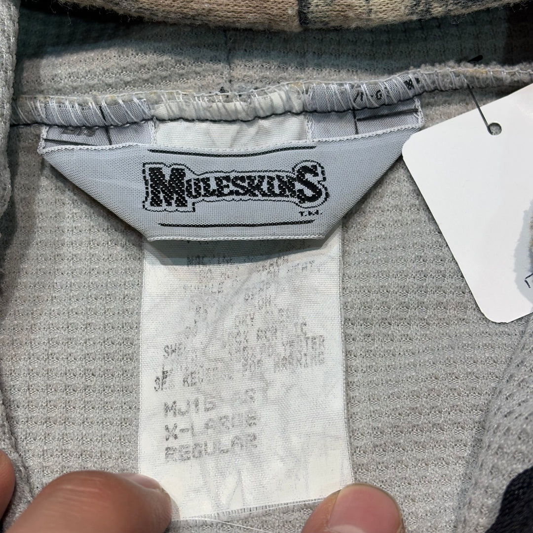 미국 80 년대 ~ Muleskins/Real Tree Pattern/Zip Hoodie/Size XL에서 만든 중고 의류