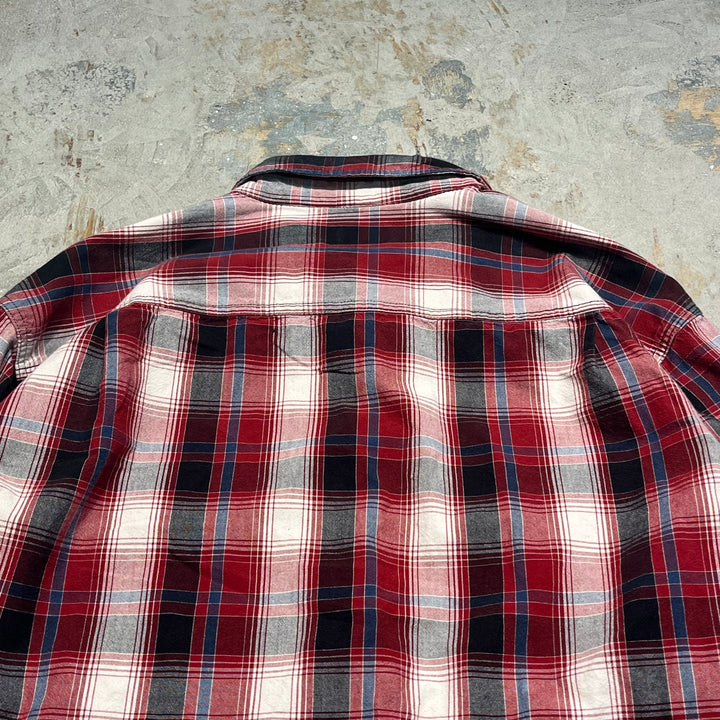 #4368 Used clothing Carhartt/Long Sleeve Button Down Shirt/Long Sleeve Button Down Shirt/Checked Plaid/RELAXED FIT/Relaxed Fit/Size XL
