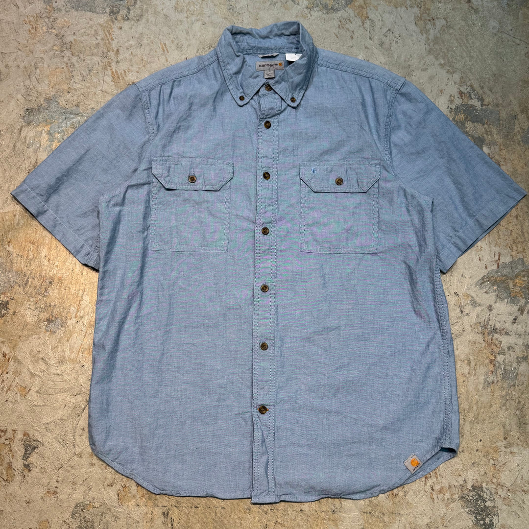 Used clothing carhartt/Carhartt/Button-down short sleeve shirt/Plain/Size L