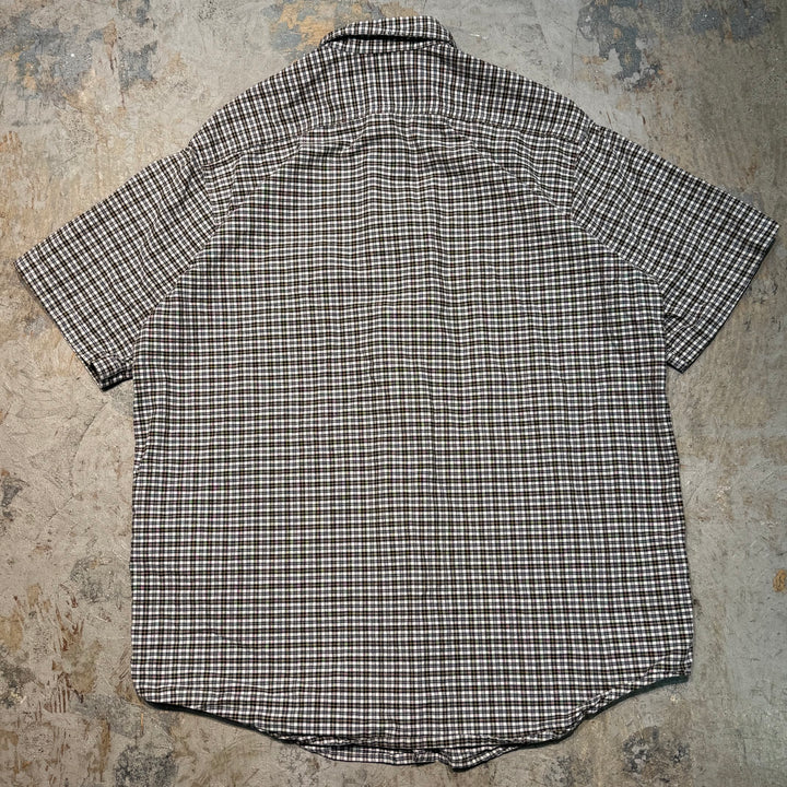 Used clothing 80's ~ carhartt/Carhartt/Button-down short-sleeved shirt/Checked pattern/Equivalent to size XXL