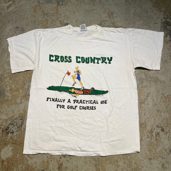#4297 Unknow/short sleeve t-shirt Tee/シングルステッチ/CROSS COUNTRY/半袖Tシャツ/90's/MADE IN USA/サイズXL