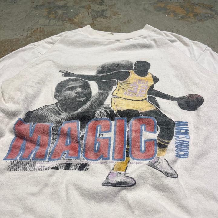 古着 NBA/レイカース/マジック ジョンソン/ヴィンテージ シングルステッチ Tシャツ/サイズS-M相当