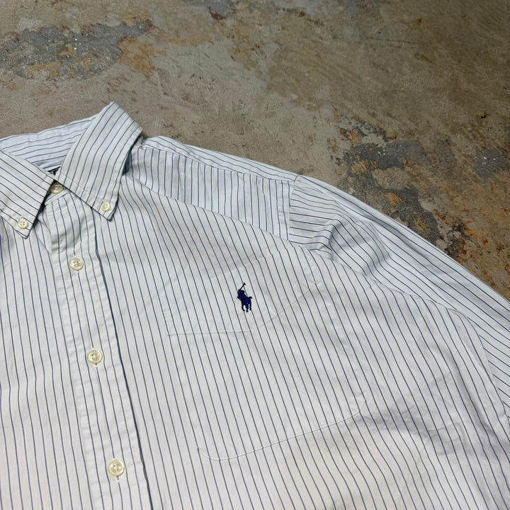 古着 POLO by Ralph Lauren/ ポロ バイ ラルフ ローレン/ ボタンダウン長袖シャツ/ ストライプ柄/ サイズM
