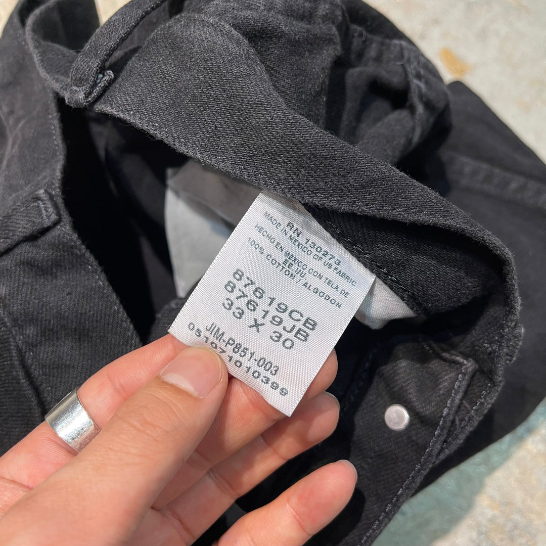 #4766 Used clothes RUSTLER/Black Denim Pants/Black Denim Pants/Size 33×30