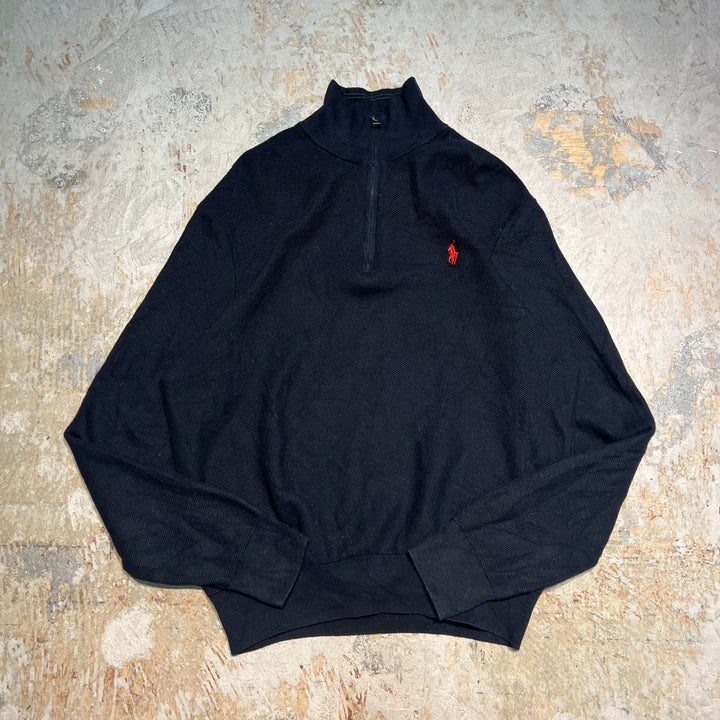 #3750 古着 Polo Ralph Lauren/ポロラルフローレン / Half Zip Pima Cotton Knit Sweater/ハーフジップ ピマコットンニット セーター / サイズL