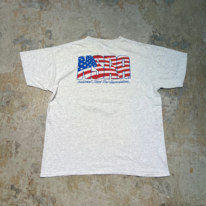 古着 USA製 90's NSRA(National Street Rod Association) / ミシガン州 カラズマー / ヴィンテージ シングルステッチ プリントTシャツ/サイズXL