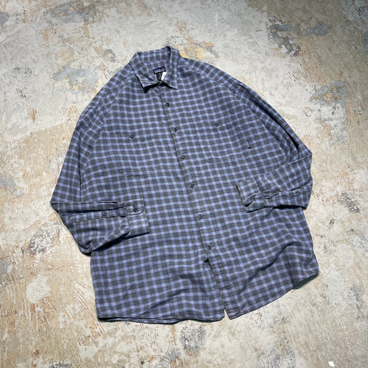 #4327 Patagonia/L/S 일반 칼라 더블 포켓 셔츠/일반 칼라 더블 포켓 셔츠/점검 패턴/크기 XL