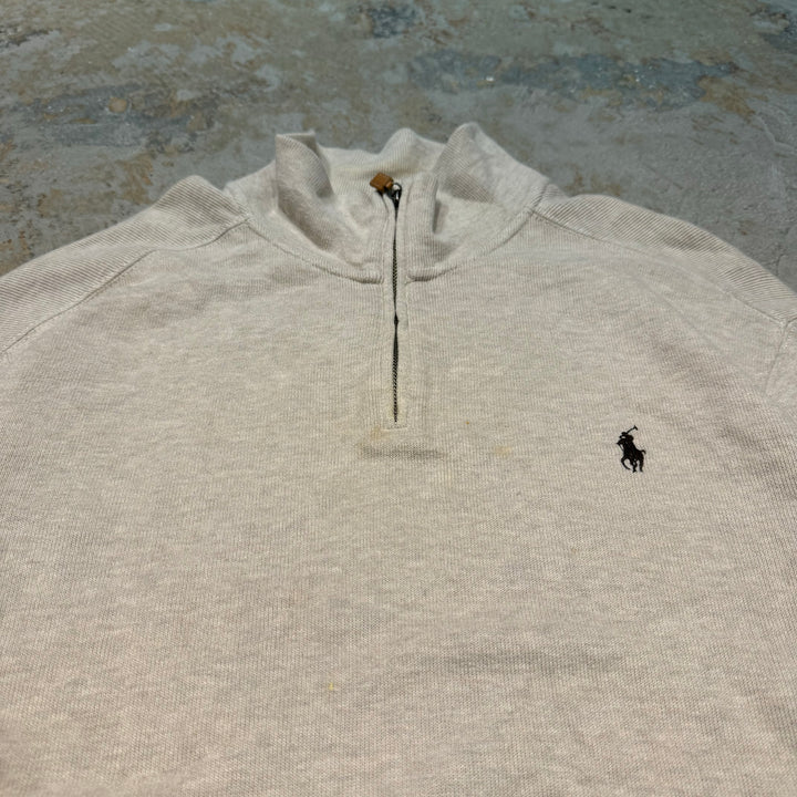 旧衣POLO by Ralph Lauren/ POLO拉尔夫劳伦/半拉链针织毛衣/尺码XL