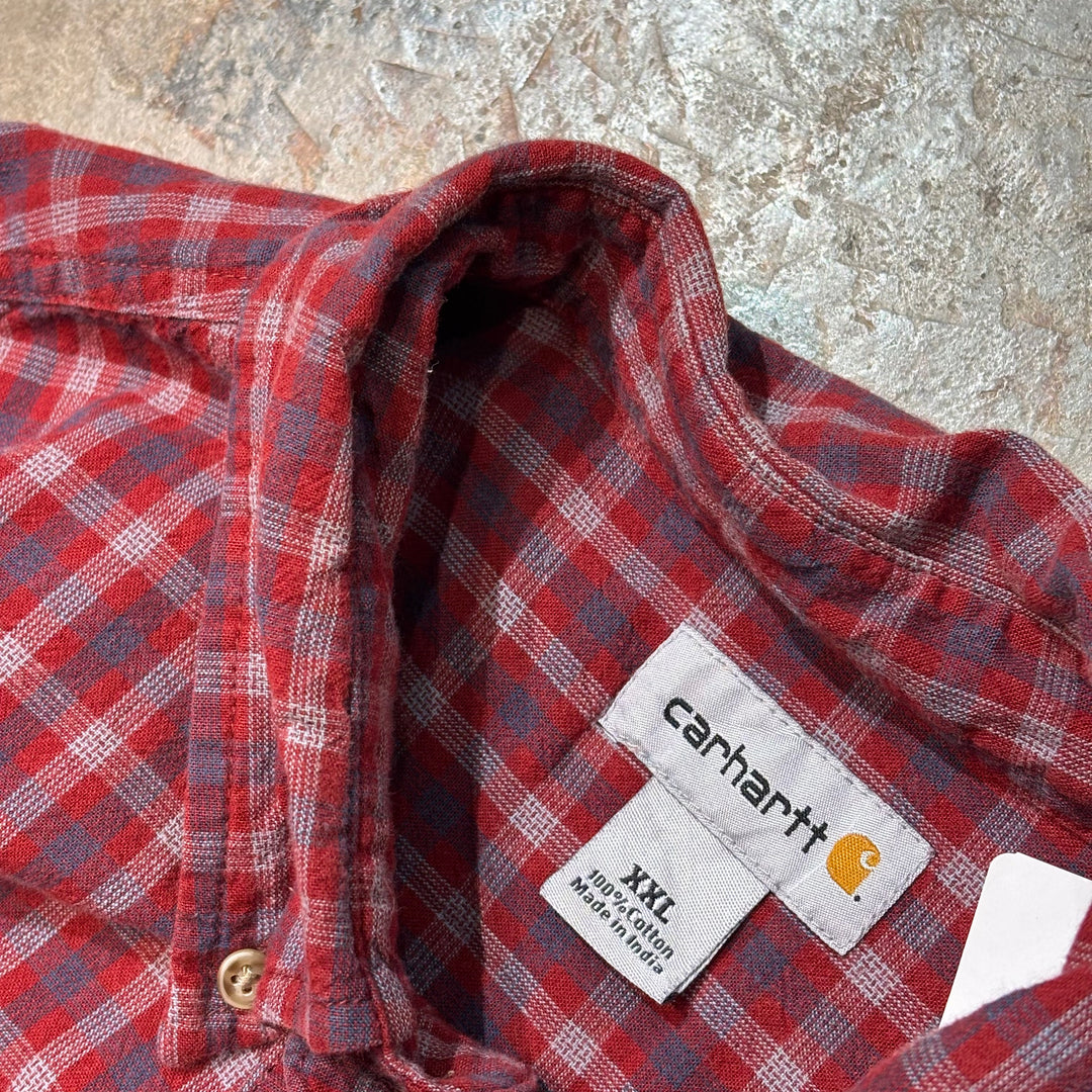 Used clothing carhartt/Carhartt/Button-down long sleeve shirt/Checked pattern/Size XXL