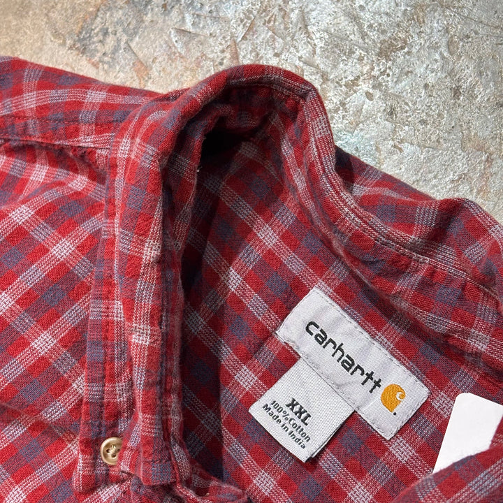 Used clothing carhartt/Carhartt/Button-down long sleeve shirt/Checked pattern/Size XXL