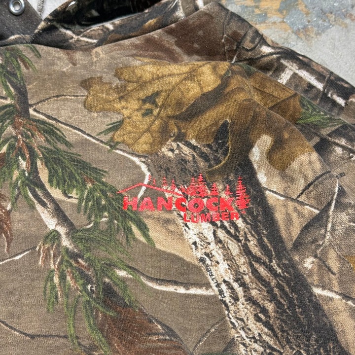 旧衣服RUSSELL OUTDOORS/ RUSSELL户外/真实树/Real Tree Pattern Pull Over Parker /真实树图案套衫连帽衫/ 尺寸2xl