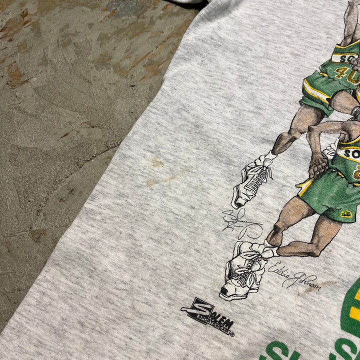 古着 USA製 90's セーラムスポーツウェア/NBA/シアトル・スーパーソニックス/ヴィンテージ シングルステッチ Tシャツ/サイズL相当