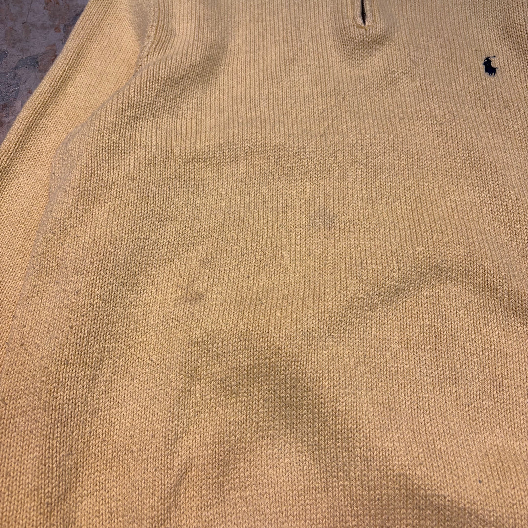Used clothing 90's ~ POLO by Ralph Lauren/ Polo Ralph Lauren/ Half zip knit sweater/ Size XL