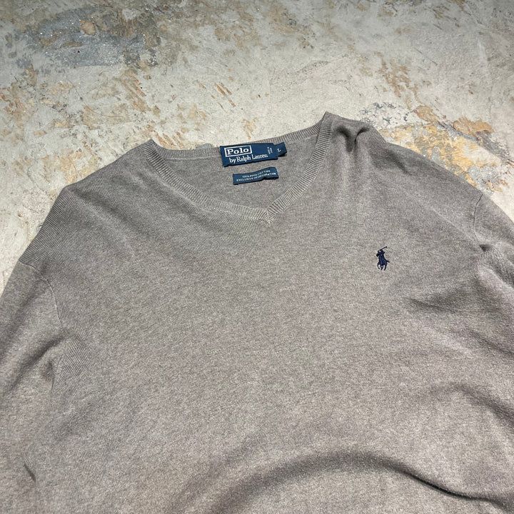 #3688古着/ラルフローレン/POLObyRalphLauren/コットンニット/Cottonknit/Vネック/サイズL