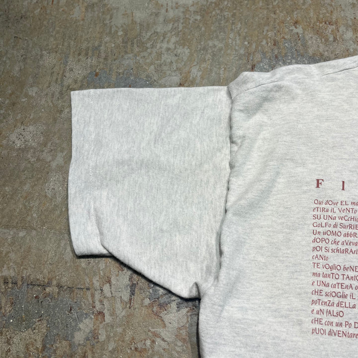 미국 80 년대에서 만든 빈티지 의류 ~ 스크린 스타/플로렌 판화/카루 소/아티스트/빈티지 싱글 스티치 프린트 티셔츠/크기 L