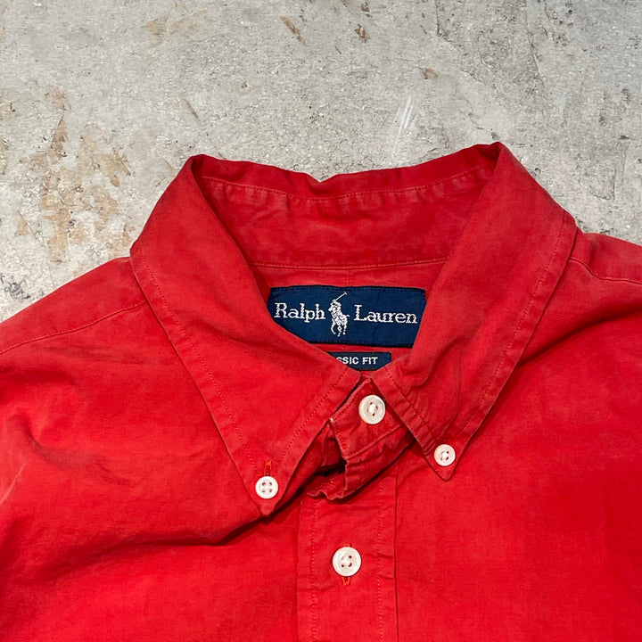 #4389 古着 Ralph Lauren/ラルフローレン/Long Sleeve Button Down Shirt/長袖ボタンダウンシャツ/CLASSIC FIT/サイズL