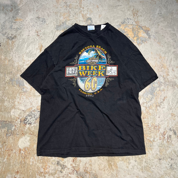 Used clothing Harley-Davidson / Harley Davidson / Hanes body / Daytona Beach Bike Week, Florida / 60th anniversary / Printed T-shirt / Size XL
