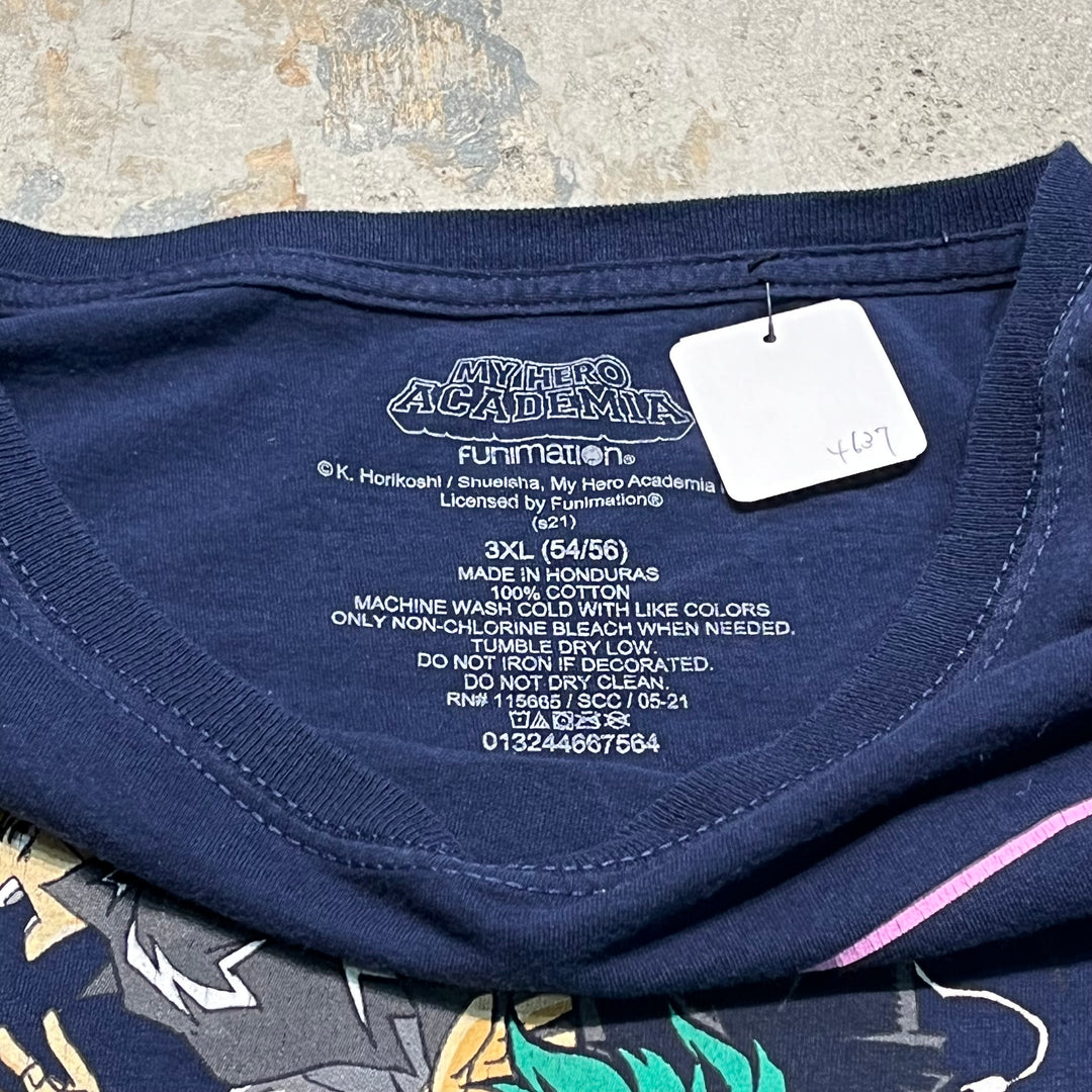 #4637 Used clothing MY HERO ACADEMIA/Short sleeve print t-shirt Tee/Short sleeve print T-shirt/Single stitch/Character/Anime/Size 3XL