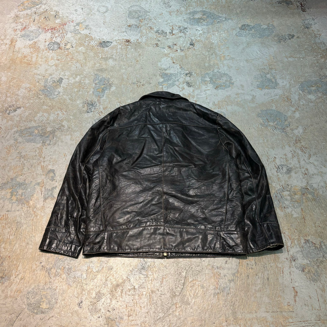 Used clothing GAP/Gap/Zip-up leather jacket/Boa lining/Short length/Size L