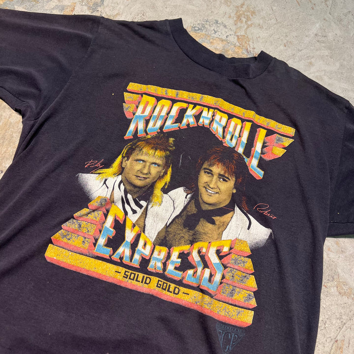 古着 USA製 80's〜90's SOLID GOLD EXPRESS/ ソリッドゴールドエクスプレス /ヴィンテージ シングルステッチ プリントTシャツ/サイズM相当
