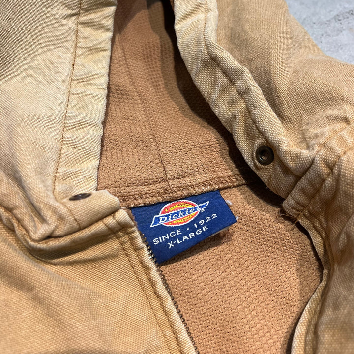 #3581 古着 Dickies/ディッキーズ / Duck Jacket /ダックジャケット/フード付き/企業系刺繍/Bernheim/サイズXL