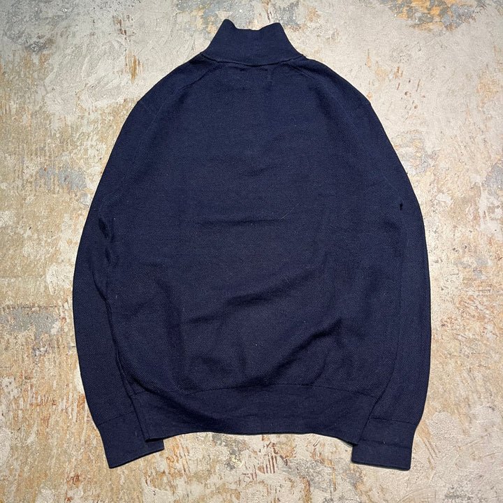 #3895 Ralph Lauren/Cotton Knit Half Zip Swiever Cotton Knit Zip/Size M의 사용 의류 폴로