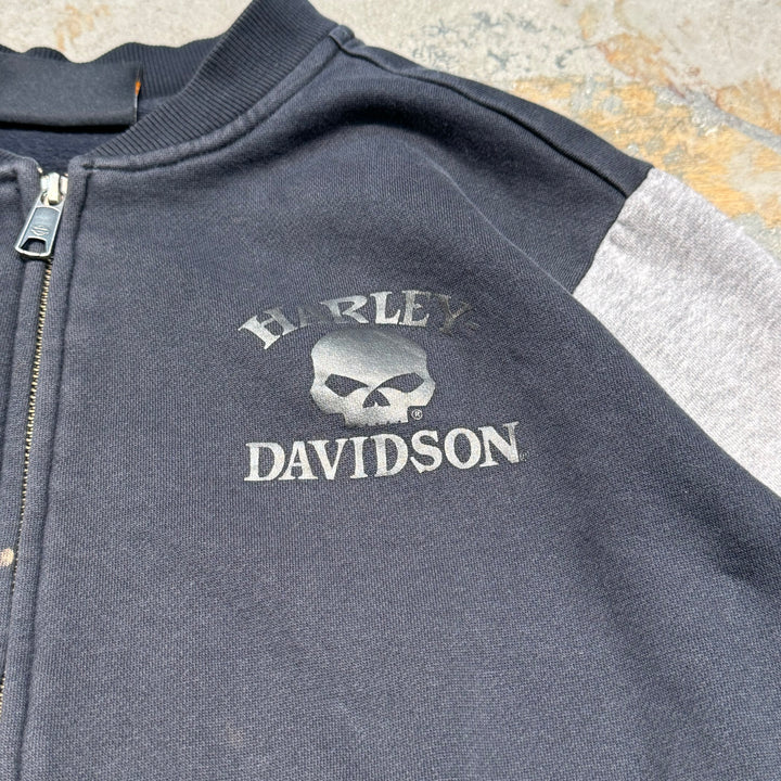 Used clothing HARLEY-DAVIDSON/ Harley Davidson/Zip-up sweatshirt/Skull/Size S-M equivalent