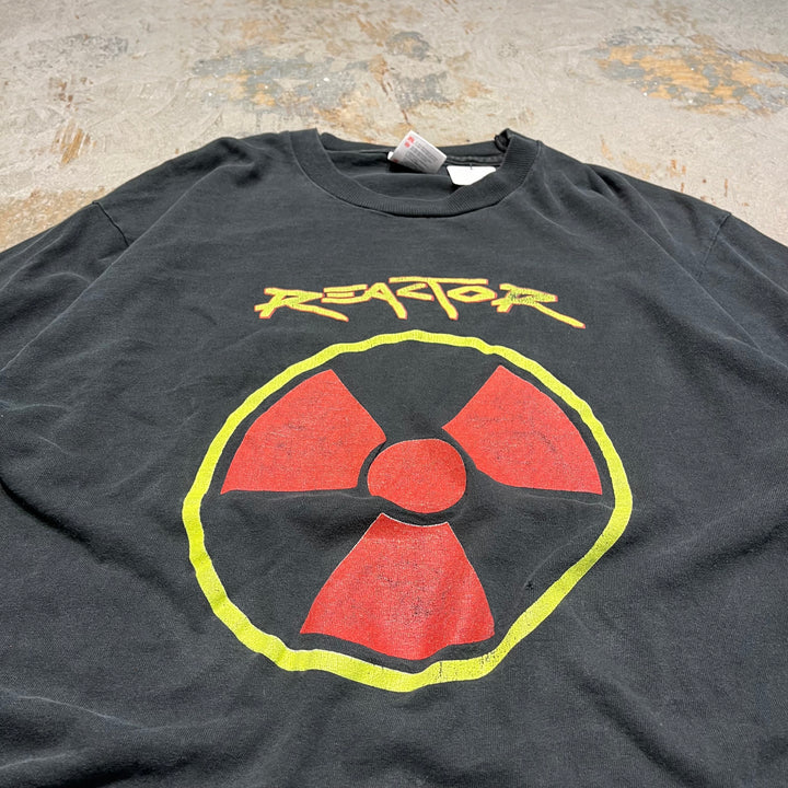 古着 90's カナダ製 FRUIT OF THE LOOM/フルーツ オブ ザ ルーム / バック・ストリート・ロック・バー / 382 MAYOR MONTREAL / reactor / ヴィンテージ シングルステッチ プリントTシャツ/サイズxl