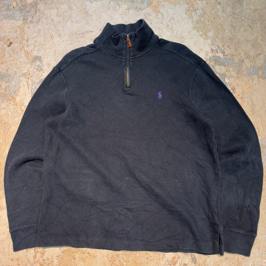 Used clothing 90's ~ POLO by Ralph Lauren/ Polo Ralph Lauren/ Half zip knit sweater/ Size M