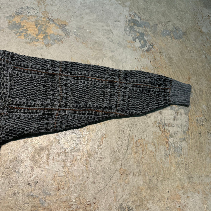 Used clothing Made in USA SWEATER HOUSE/V-neck knit cardigan/All-over pattern/Size L