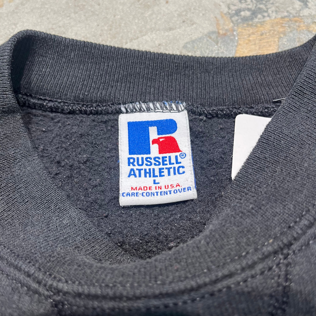 Used clothing Made in USA 80's RUSSELL ATHLETIC/ Russell Athletic/Crew neck blank sweatshirt/Plain/Size L