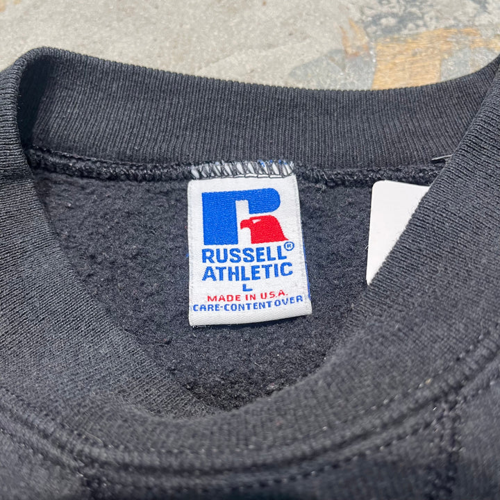 Used clothing Made in USA 80's RUSSELL ATHLETIC/ Russell Athletic/Crew neck blank sweatshirt/Plain/Size L