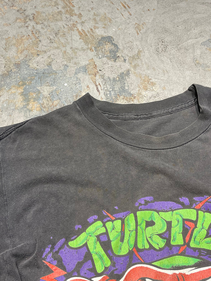#MA159 古着 90's ミュータント・タートルズ / アメリカ・テレビアニメ / ヴィンテージ シングルステッチ プリントTシャツ/サイズXL相当