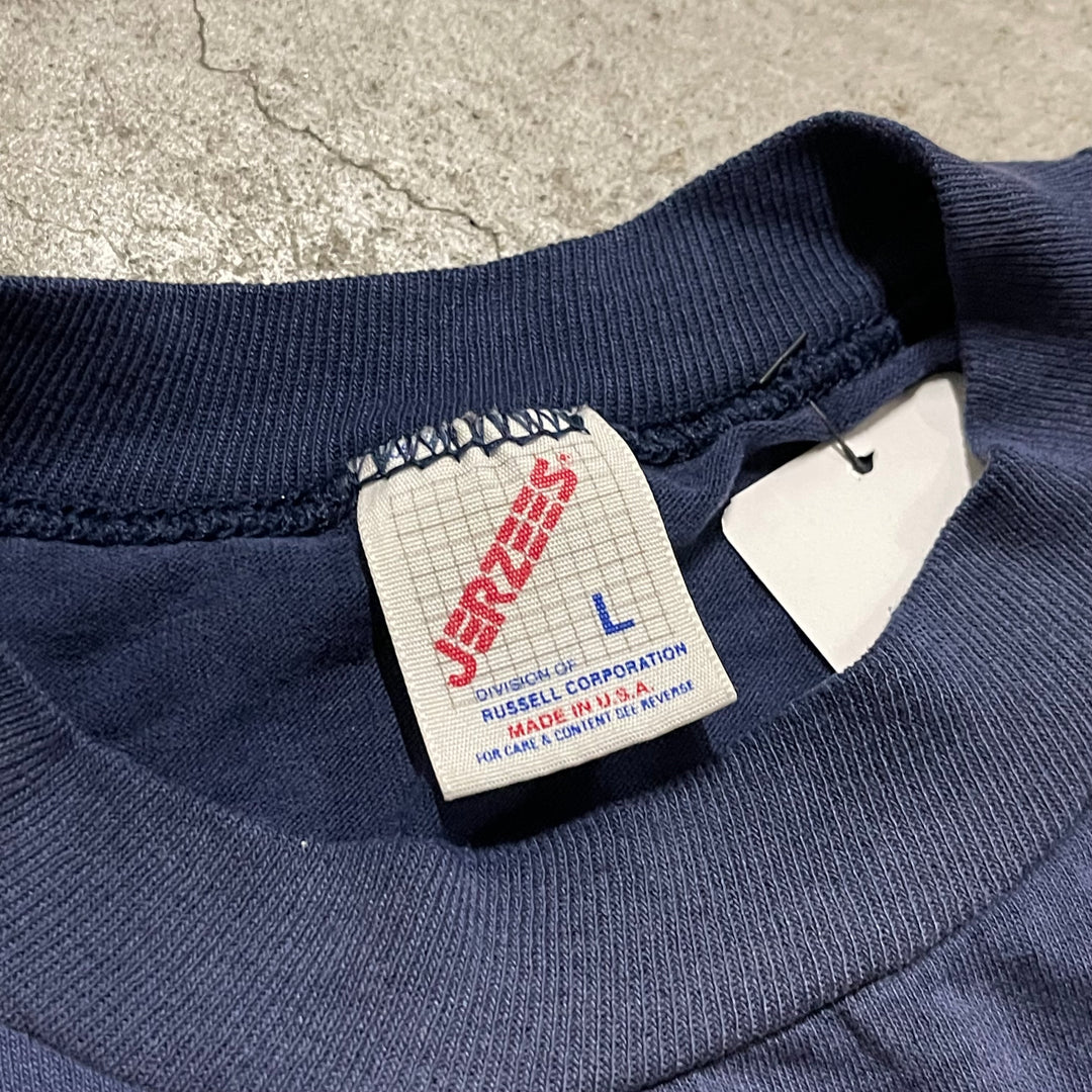 Used clothing Made in USA 80's Jerseys/Big Oak/Geiger Town Garage/Print T-shirt/Size L