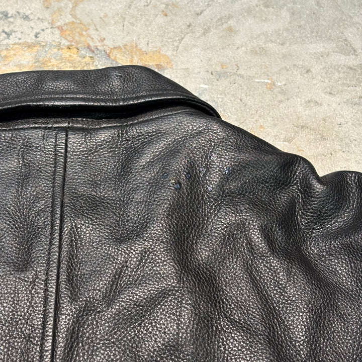 중고 의류 j.crew/ j.crew/ 정품 가죽 지퍼 업 가죽 자켓/ 소 가죽/ 크기 XL