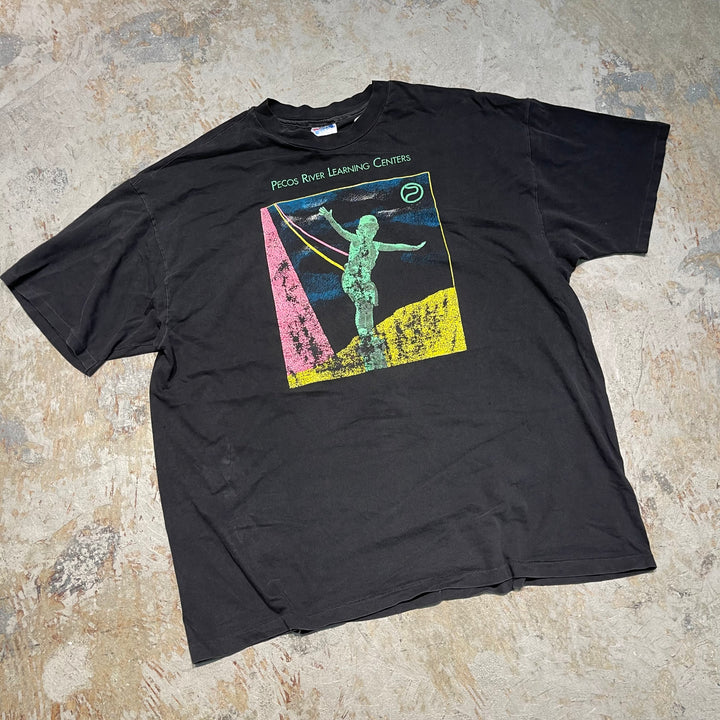 #4851 古着 90's~ pecos river learning centers/企業系/USA製/シングルステッチ/ヴィンテージ/Tシャツ/サイズXXL