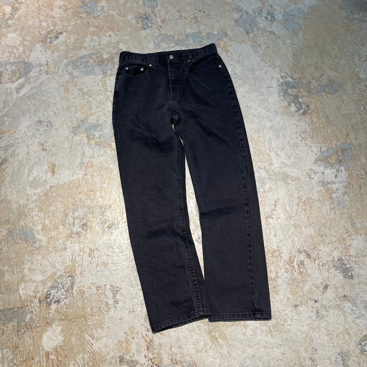 #4773 Used clothing GEORGE/Black denim pants/Black denim pants/regular fit/Size 29 x 30
