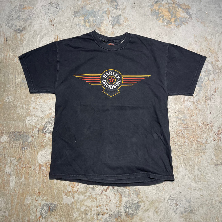 Used clothing Made in USA Harley-Davidson / ACE & EIGHTS / Mason Store, Ohio / Printed T-shirt / Size L