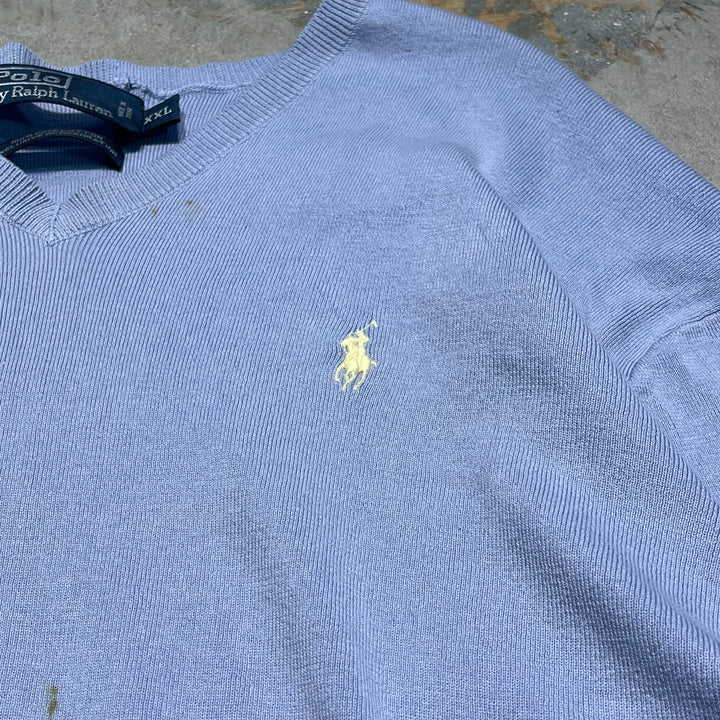 #3698古着/ラルフローレン/POLObyRalphLauren/コットンニット/Cottonknit/Vネック/サイズXXL