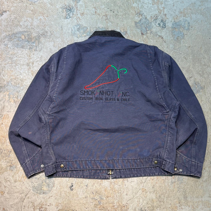 중고 의류 Carhartt/ Carhartt/ Detroit 재킷/ 오리 직물/ 안감 담요/ 회사 로고/ 크기에 해당