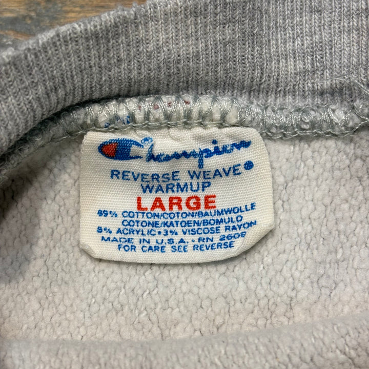 미국 80 년대 챔피언/챔피언/리버스 직조/승무원 넥 스웨트 셔츠/워밍업/트리코 태그/미시간 주립 대학/대학 인쇄/크기 L에서 만든 중고 의류