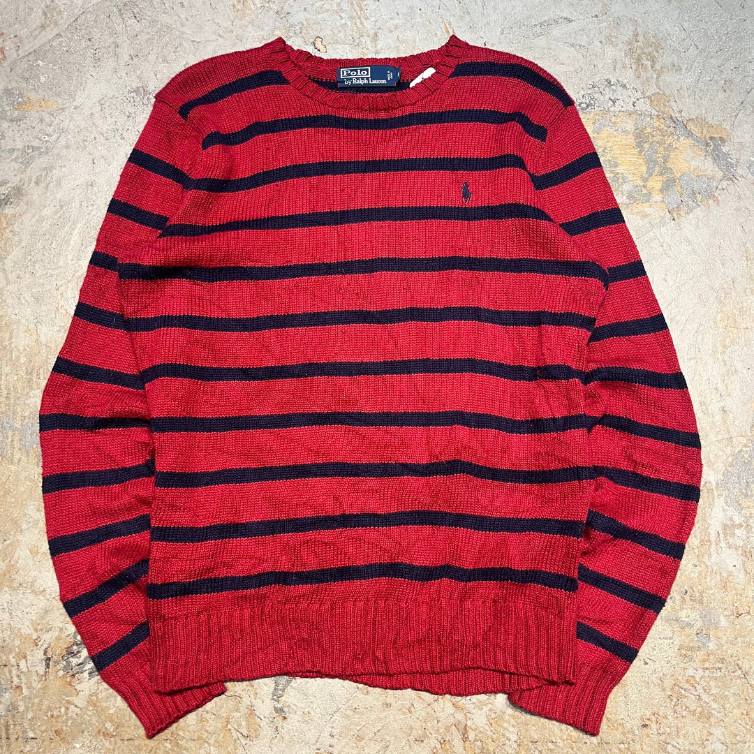 Ralph Lauren/ Polo Ralph Lauren/ Crew Neck Knit Sweater/ Border/ Size M의 빈티지 폴로