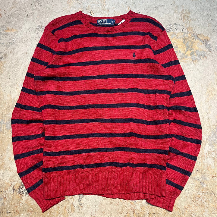 Ralph Lauren/ Polo Ralph Lauren/ Crew Neck Knit Sweater/ Border/ Size M의 빈티지 폴로