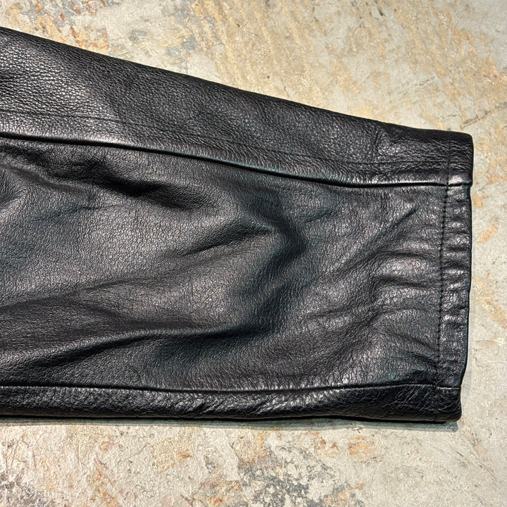 古着 WILSONS LEATHER/ ウィルソンズレザー/ 本革ジップアップレザージャケット/ 牛革/ サイズL