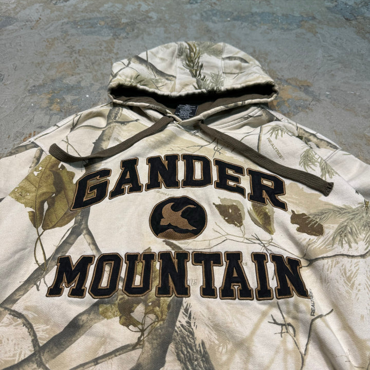 旧衣服GANDERMTN/ gunder mountain /Real Tree Pattern Pull Over Parker /真实树图案套衫连帽衫/尺寸XL